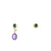 Dior Diorama Précieuse earrings in yellow gold, amethyst and emerald - 00pp thumbnail