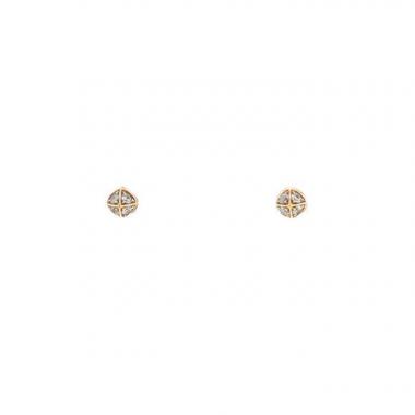 Paire de boucles d'oreilles Fred Pain de Sucre Celebration en or rose et diamants