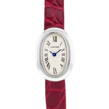 Montre Cartier Mini Baignoire en or blanc Ref: 2369 Vers 1990