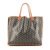 Sac cabas Goyard  Anjou en toile Goyardine noire et cuir gold - 360 thumbnail