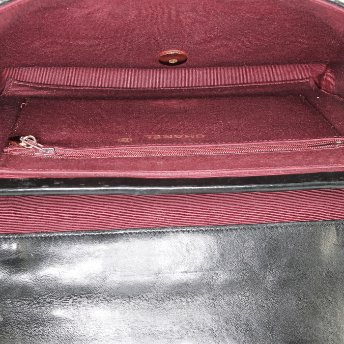 Sac à main Chanel  Vintage en cuir matelassé noir - Detail D2