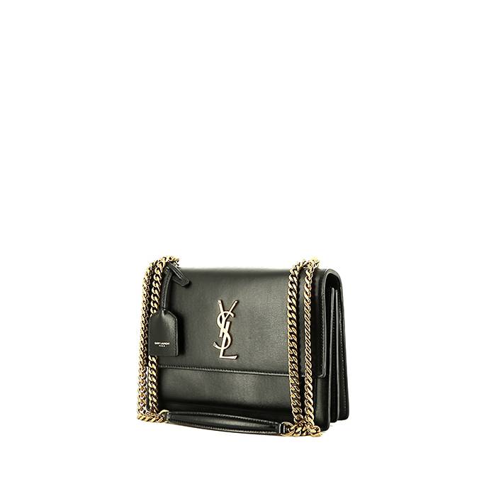 Yves Saint Laurent, Bags, Saint Laurent Sunset Large Leather Black  Shoulder Bag