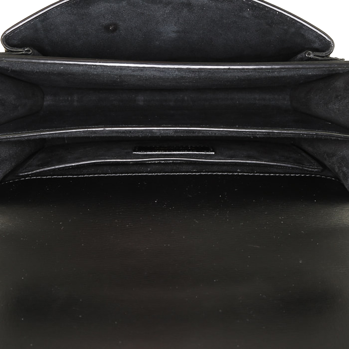 Sac bandoulière Saint Laurent  Sunset moyen modèle  en cuir noir - Detail D3