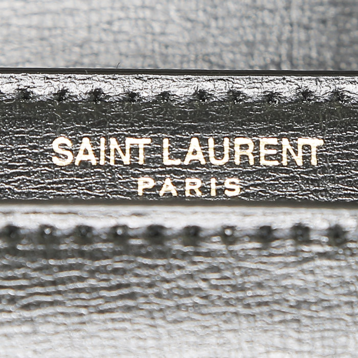 Saint Laurent  Sunset medium model  shoulder bag  in black leather - Detail D4