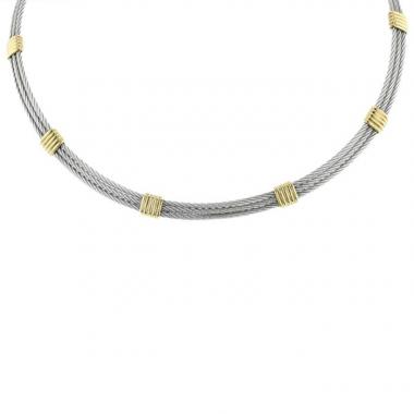 Fred Force 10 necklace in yellow gold and stainless steel