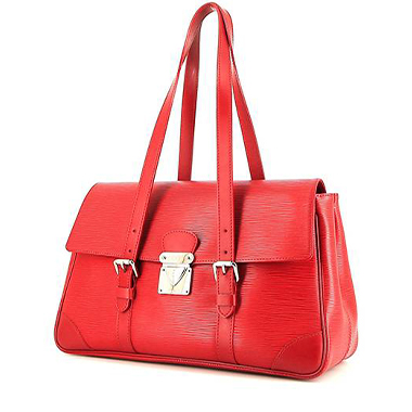 Borsa da spalla o a mano Louis Vuitton  Ségur in pelle Epi rossa