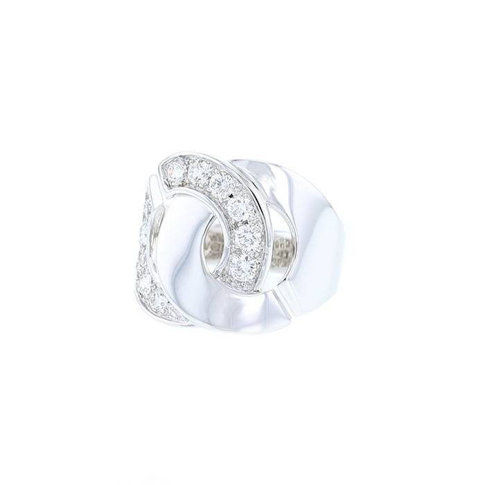 Dinh Van Menottes R16 large model ring in white gold and diamonds - 00pp