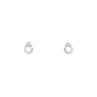 Paire de boucles d'oreilles Dinh Van Menottes R7,5 en or blanc et diamants