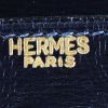 Bolso de mano Hermès  Kelly 32 cm en lona beige y cuero box azul marino - Detail D4 thumbnail