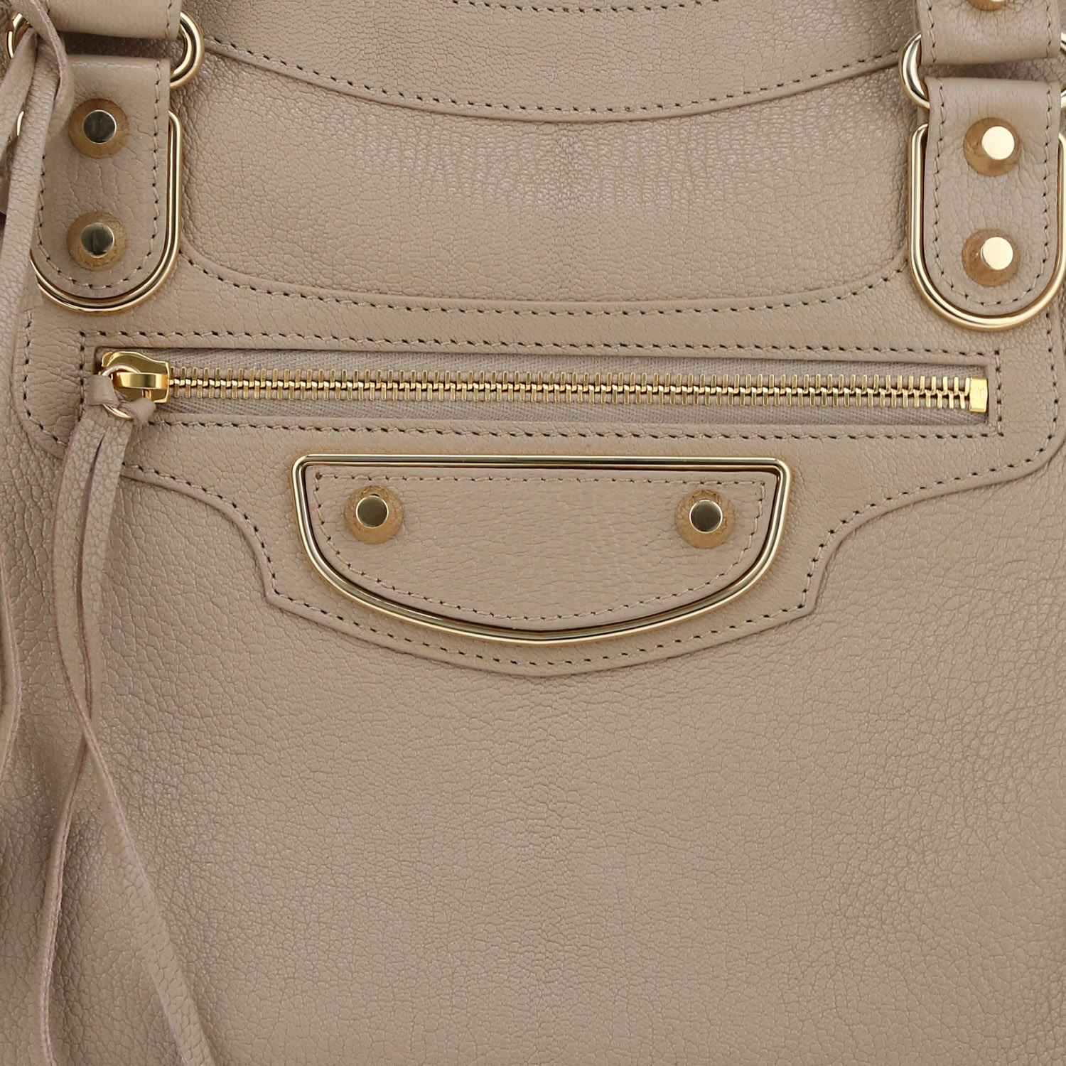 Borsa Balenciaga  City in pelle beige - Detail D1