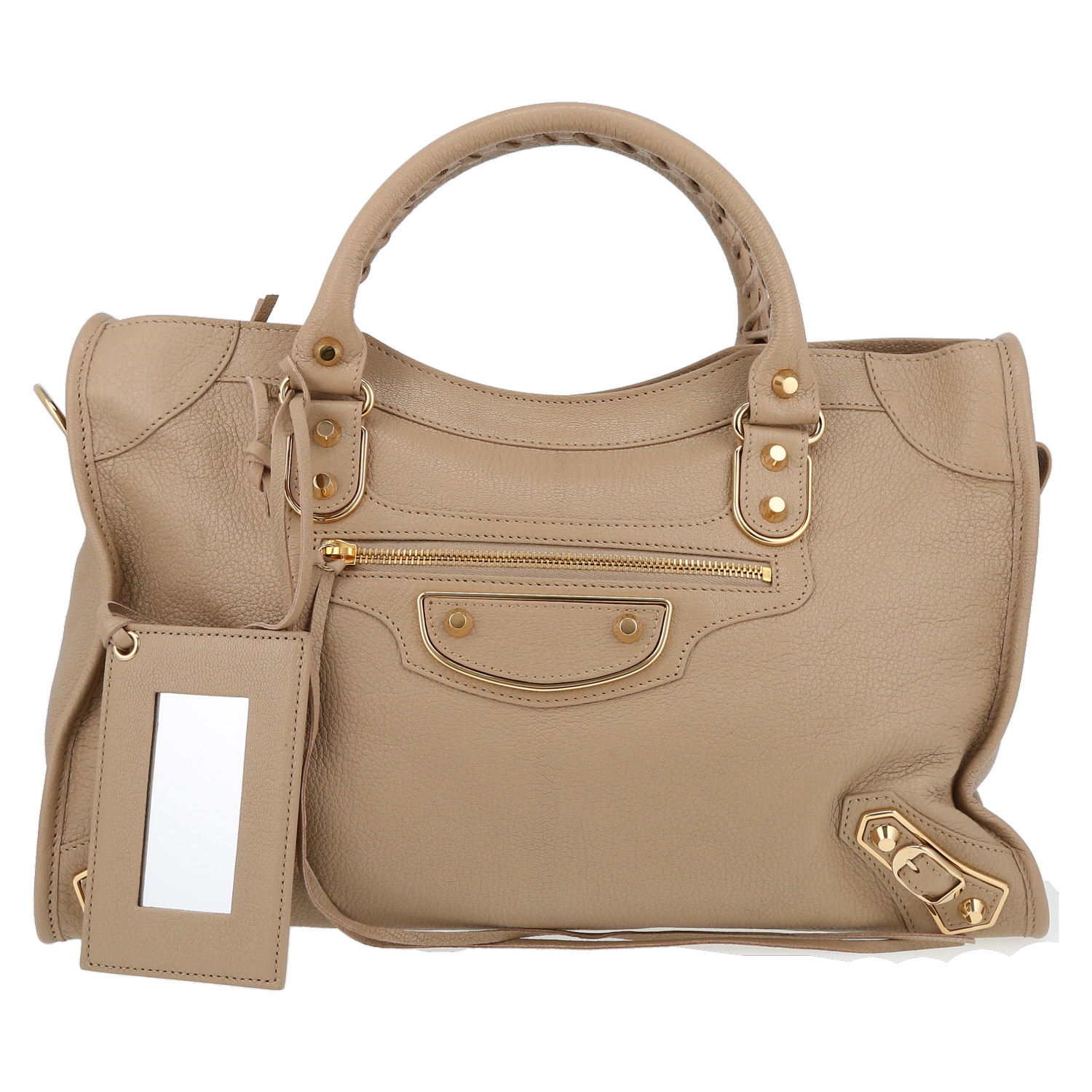 Sac à main Balenciaga  City en cuir beige - Detail D2