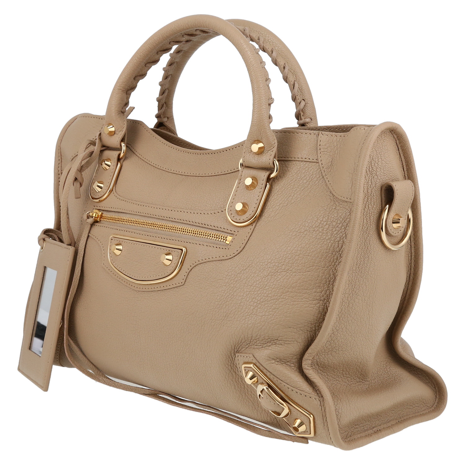 Bolso de mano Balenciaga  City en cuero beige - Detail D3