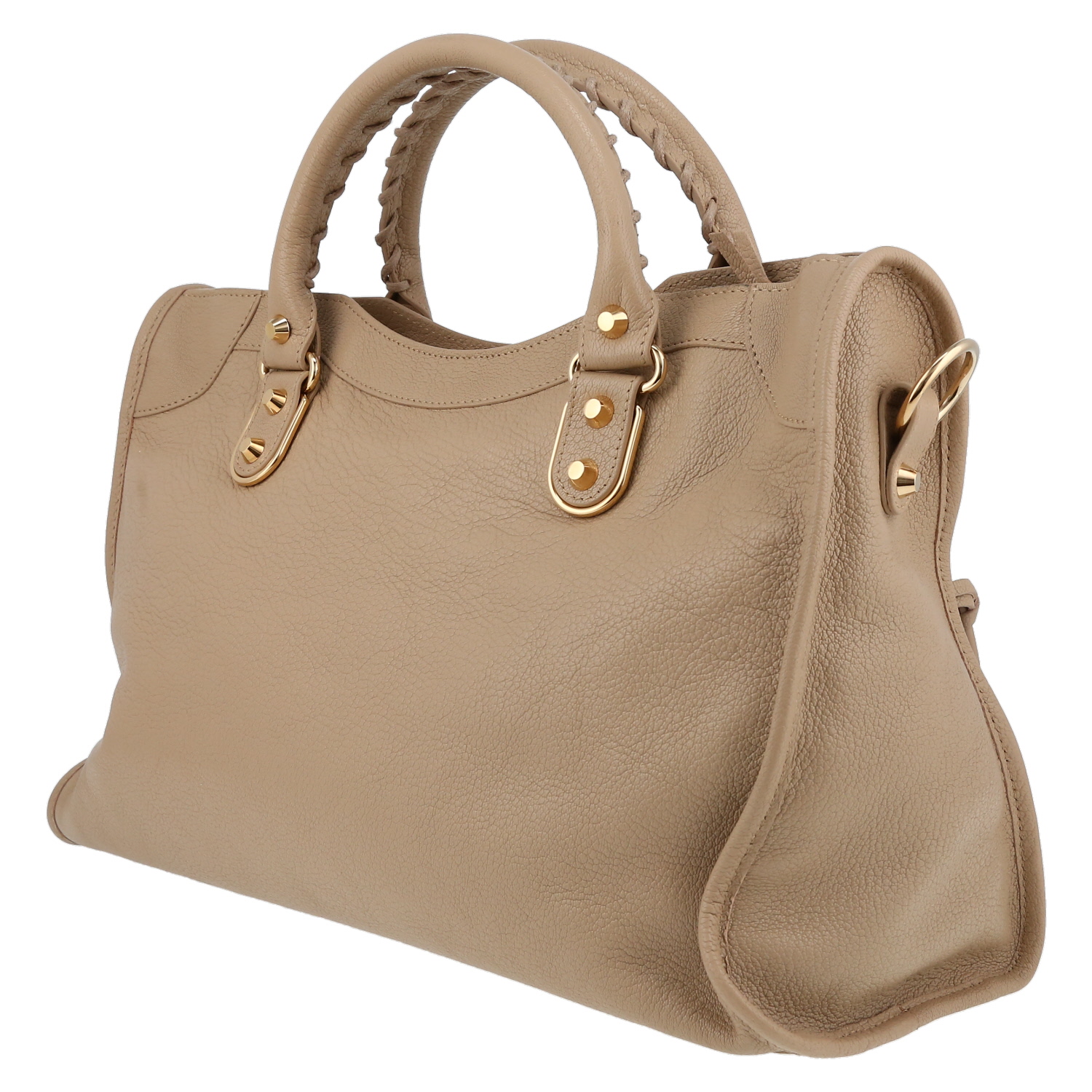 Bolso de mano Balenciaga  City en cuero beige - Detail D5
