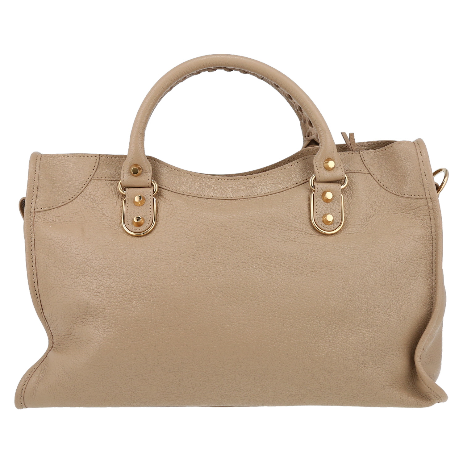 Balenciaga  City handbag  in beige leather - Detail D7