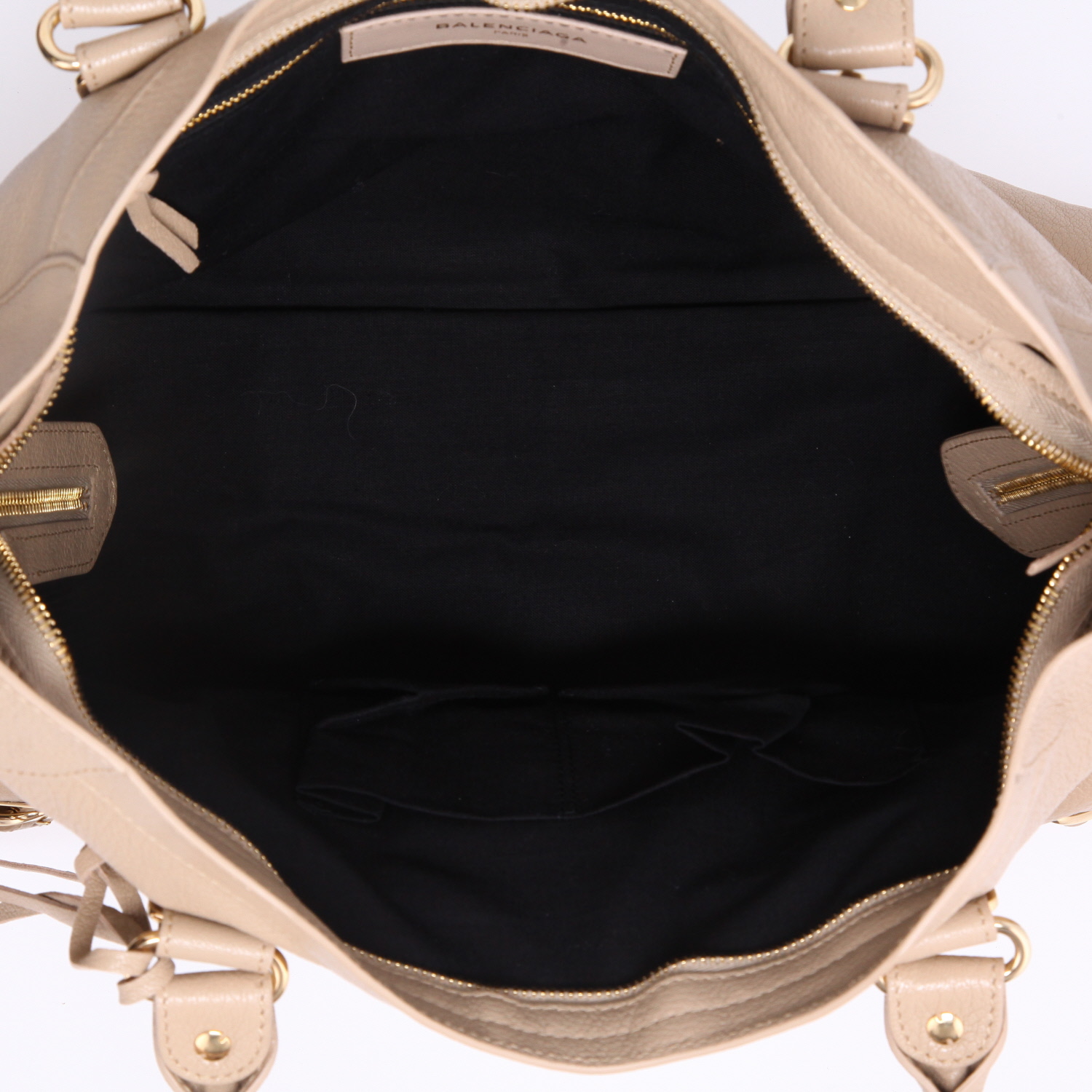 Balenciaga  City handbag  in beige leather - Detail D8