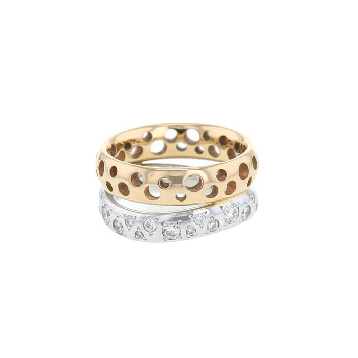 Pomellato Milano ring in pink gold, white gold and diamonds - 00pp