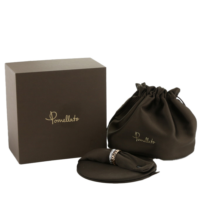 Pomellato Milano ring in pink gold, white gold and diamonds - Detail D2