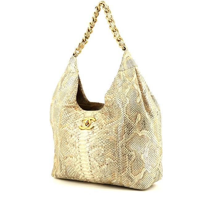 Chanel   handbag  in beige python - 00pp