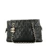 Chanel   shopping bag  in navy blue quilted leather - 360 thumbnail
