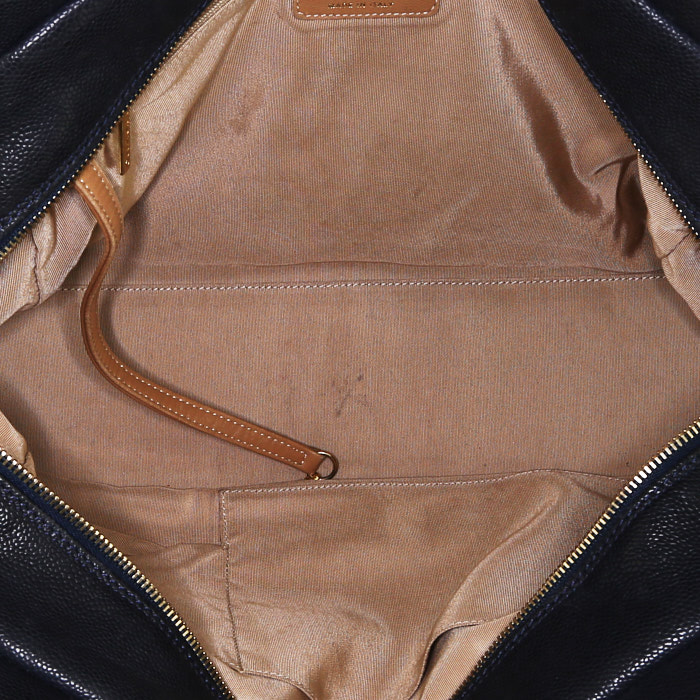 Shopping bag Chanel   in pelle trapuntata blu marino - Detail D2