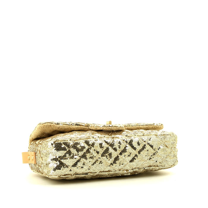 Sac à main Chanel   en toile beige et cuir naturel - Detail D4