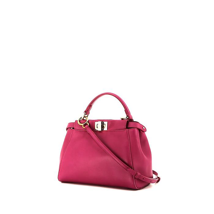 Fendi  Mini Peekaboo shoulder bag  in pink leather - 00pp