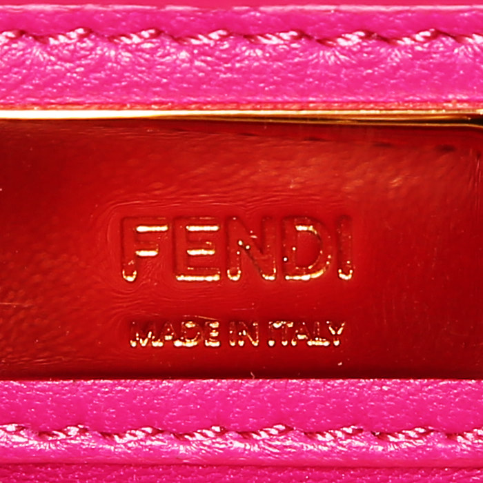 Borsa a tracolla Fendi  Mini Peekaboo in pelle rosa - Detail D4