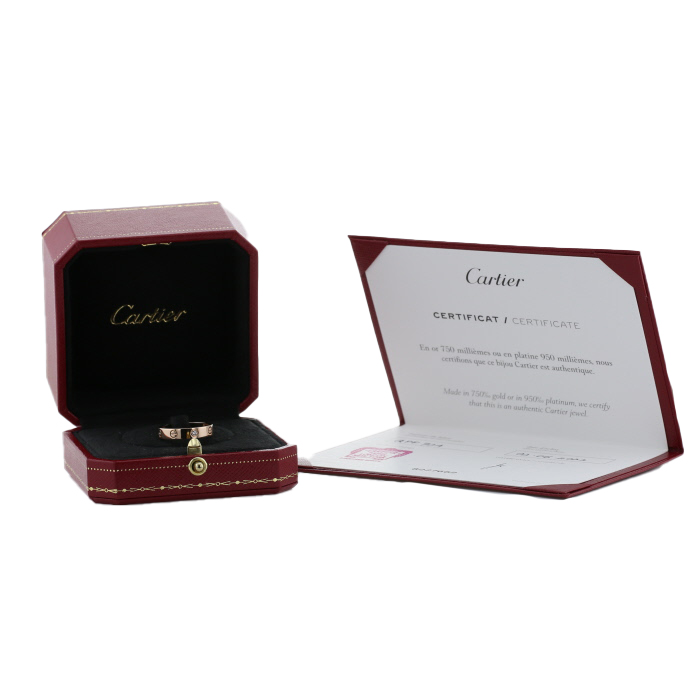 Bague Cartier Love 1 diamants en or rose et diamant - Detail D2