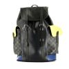 Louis Vuitton  Christopher backpack  in black, yellow and blue epi leather  and black damier canvas - 360 thumbnail