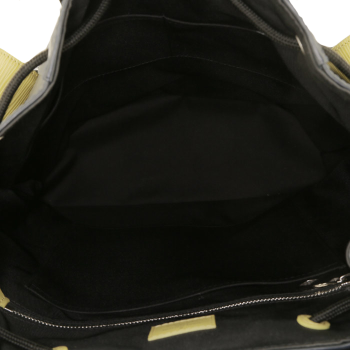 Louis Vuitton Christopher backpack in black, yellow and blue epi leather and black damier canvas - Detail D2