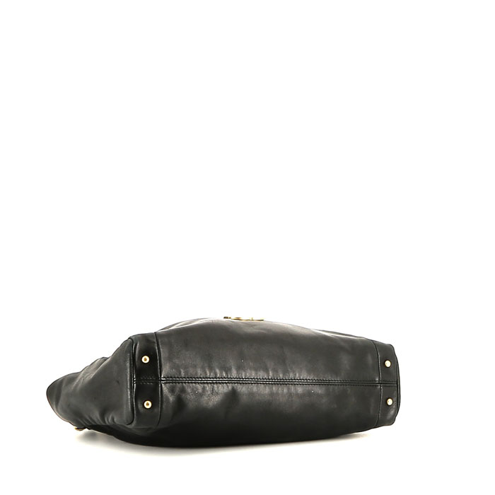 Sac cabas Chanel  Vintage en cuir noir - Detail D4