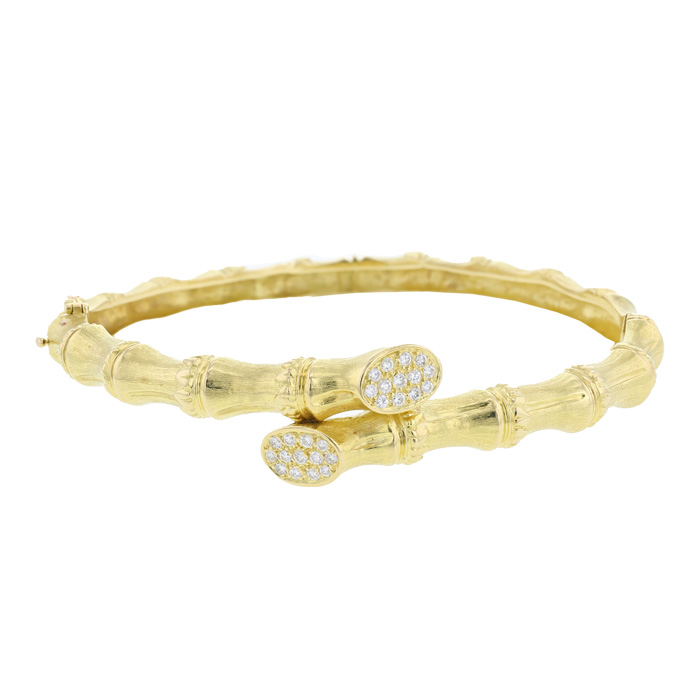 Bracelet années 70 Vintage  en or jaune et diamants - 00pp