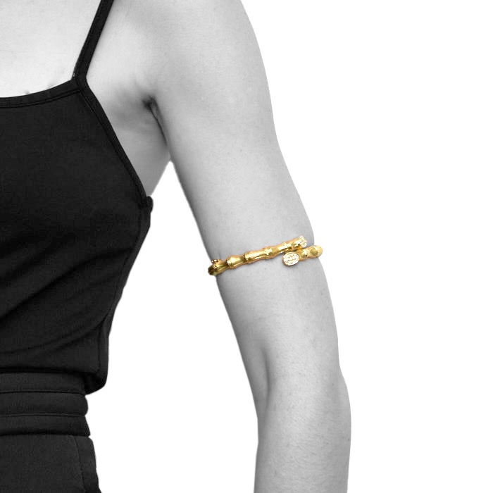 Vintage   1970's bracelet in yellow gold and diamonds - Detail D2