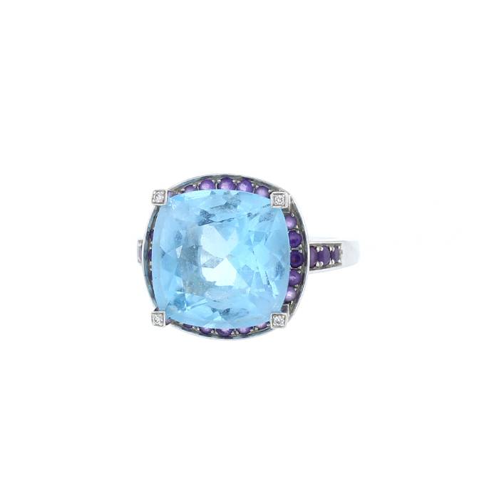 Mauboussin Couleur d'Amour ring in white gold, topaz and amethysts - 00pp
