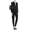 Bolso Cabás Chanel  Grand Shopping en cuero acolchado negro y tweed azul - Detail D1 thumbnail