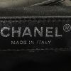 Chanel  Grand Shopping shopping bag  in black quilted leather  and blue tweed - Detail D3 thumbnail