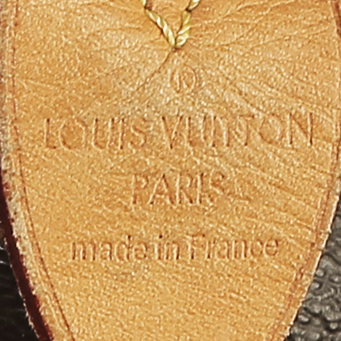Bolso de mano Louis Vuitton  Speedy 40 en lona Monogram marrón y cuero natural - Detail D3