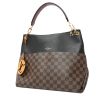 Louis Vuitton  Maida Hobo shopping bag  in ebene damier canvas  and black leather - 00pp thumbnail