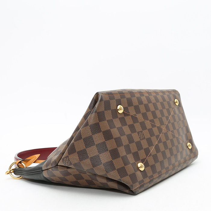 Louis Vuitton  Maida Hobo shopping bag  in ebene damier canvas  and black leather - Detail D4