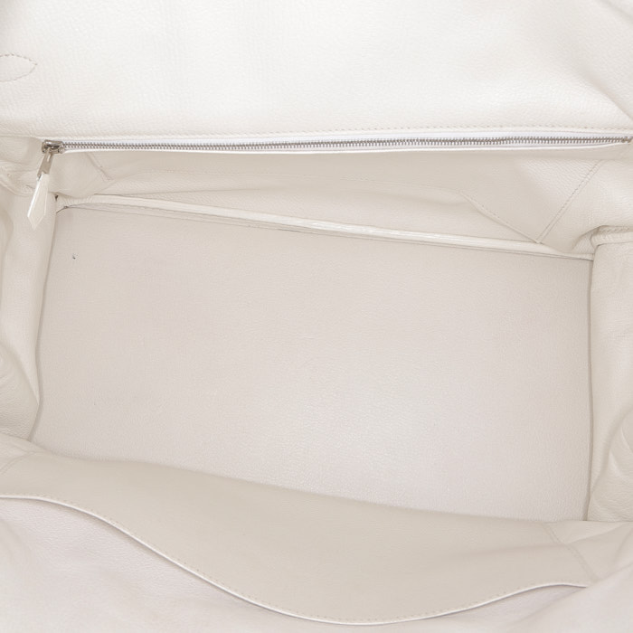 Sac à main Hermès  Birkin 40 cm en cuir togo blanc - Detail D2