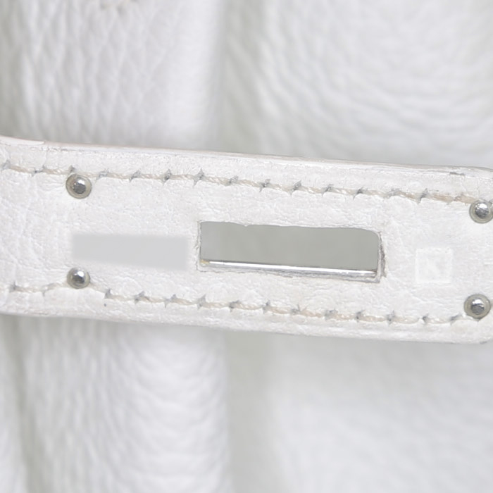 Hermès  Birkin 40 cm handbag  in white togo leather - Detail D4