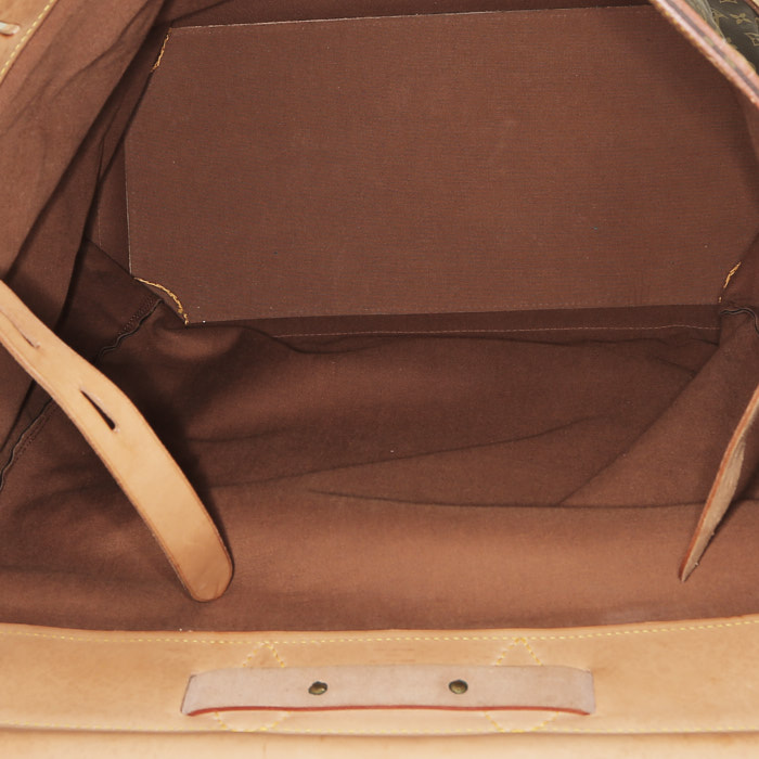 Borsa weekend Louis Vuitton  Steamer Bag 55 in tela monogram e pelle naturale - Detail D2