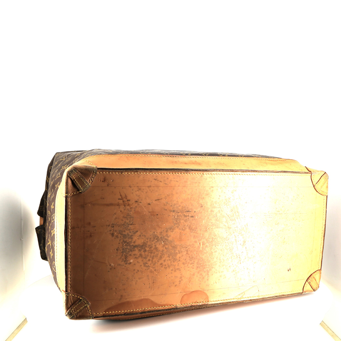 Borsa weekend Louis Vuitton  Steamer Bag 55 in tela monogram e pelle naturale - Detail D4