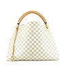 Louis Vuitton  Artsy medium model  handbag  in azur damier canvas  and natural leather - 360 thumbnail