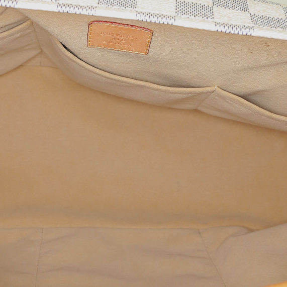 Borsa Louis Vuitton  Artsy modello medio  in tela a scacchi azzurro e pelle naturale - Detail D2