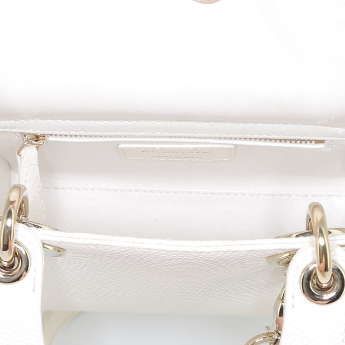 Borsa Dior  Lady Dior in lucertola bianca - Detail D3