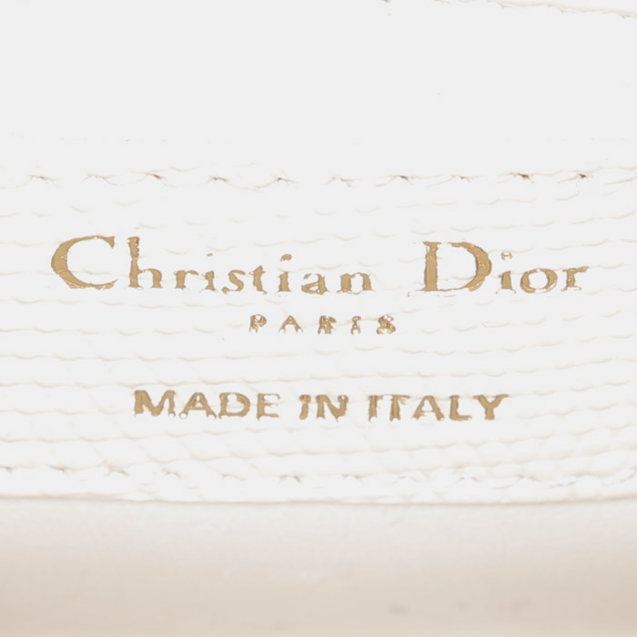 Dior  Lady Dior handbag  in white lizzard - Detail D4