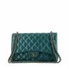 Chanel  Timeless Jumbo shoulder bag  in blue quilted leather - 360 thumbnail