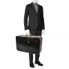 Hermès  Vintage suitcase  in black and brown leather - Detail D1 thumbnail