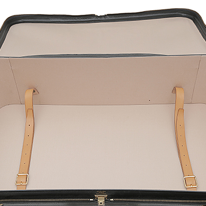 Hermès  Vintage suitcase  in black and brown leather - Detail D4